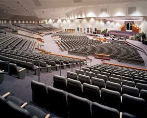 Large scale church theater seating