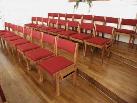Oak Lock choir chairs