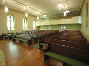 1920's era pews refinished.