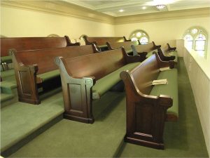 New Replicated Pews for Renovated Balcony