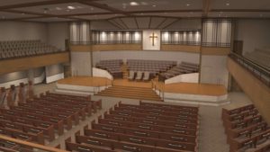 church interior 3d rendering