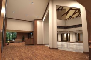 church interior 3d rendering