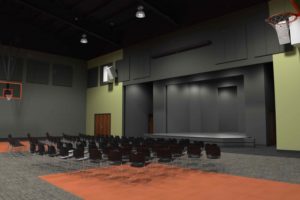 church interior 3d rendering